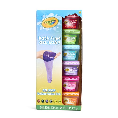 Crayola Bath Time Slime 6 Piece Set, Soaps with Slime Texture & Consistency, Multi Color Bath Soap 6 Pack / 3.6 oz Each, Colors Included: Red, Green, Blue, Purple, Pink, & Orange