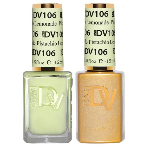 DND Gel Polish Set - Coquette Collection | UV/LED Gel & Air Dry Nail Lacquer Duo - 106 Pistachio Lemonade, 0.5 Fl Oz