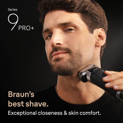 Braun Series 9 PRO+ Electric Shaver - Wet & Dry Razor with Pro SensoAdapt & SmartCare Center | Silver 9697CC