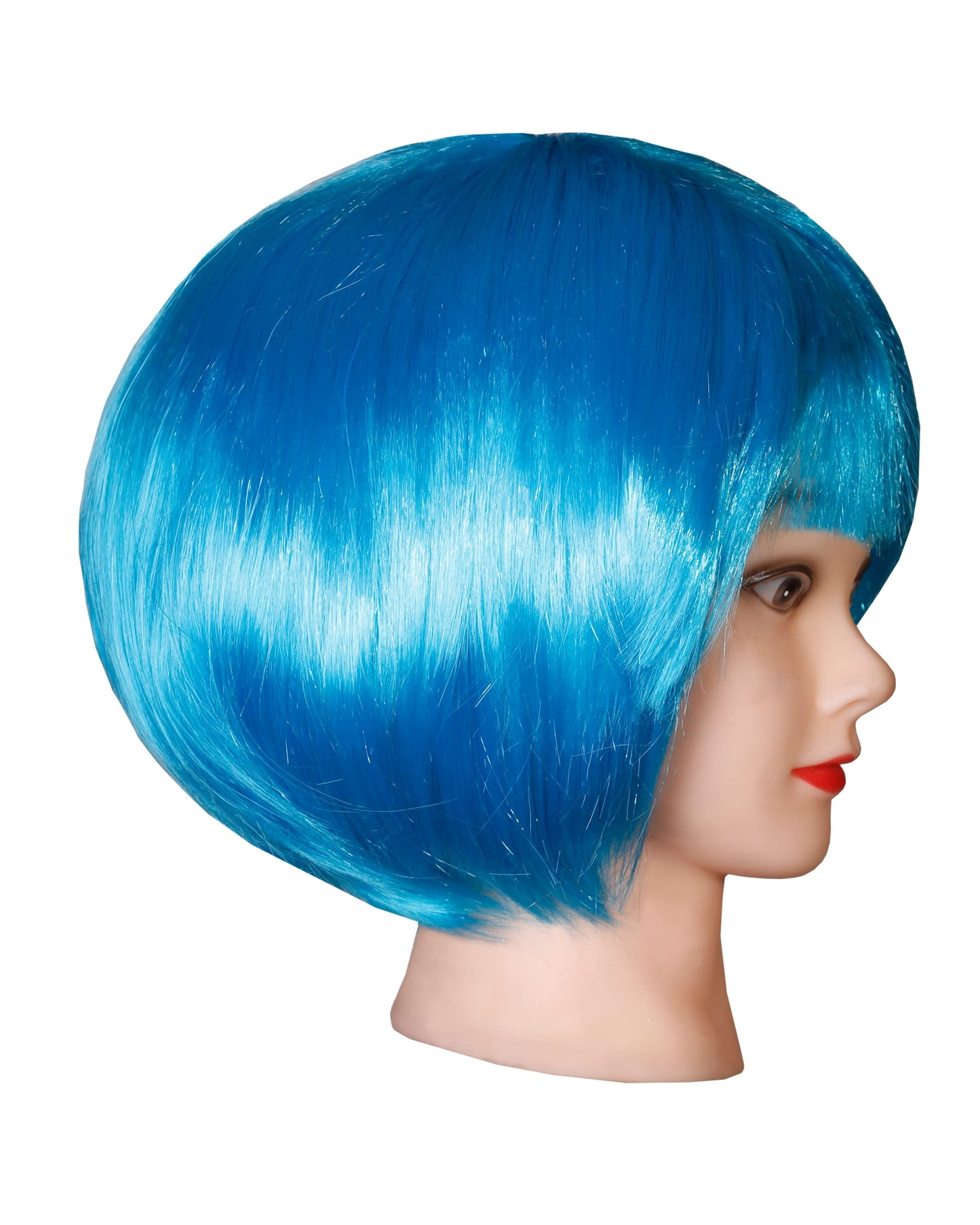 Matissa Short Straight 10" Bob Wig with Bangs Synthetic Fancy Dress Costume Halloween Party (Sky Blue)