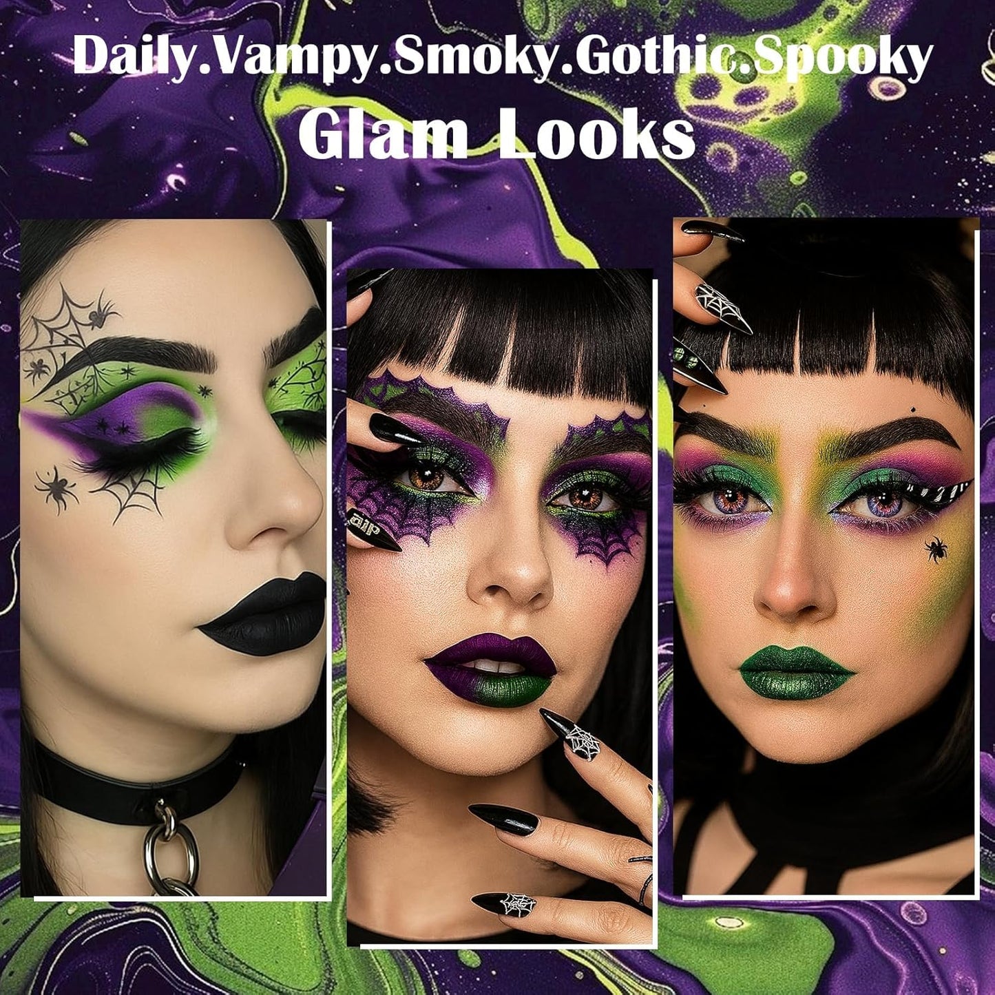 Skiennix Goth Eyeshadow Palette - 18 Colors Matte & Shimmer for Halloween & Cosplay | Bright & Dark Shades