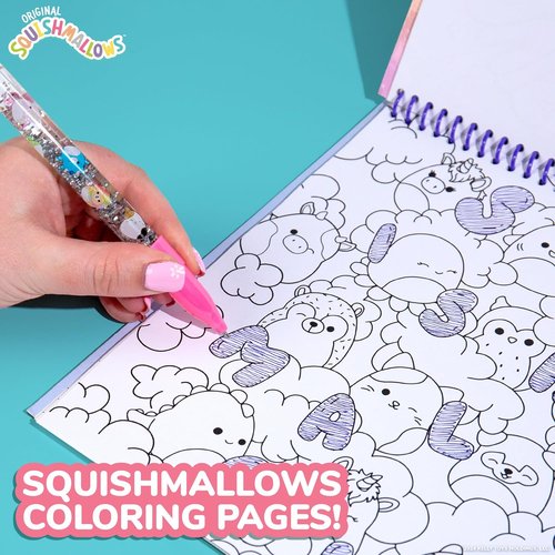 Original Squishmallows Sketchbook, Over 20 Stationery Supplies, Features Squishmallows Scrapbook Stickers, Cam The Cat Fidget Toy, Drawing Paper, Great Kids Craft, Coloring Books for Kids Ages 4-8