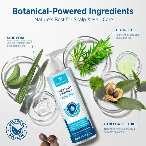 Roycederm Scalp Relief Conditioner - Hydrating Formula with Jojoba Oil & Aloe Vera for Dry, Itchy Scalp