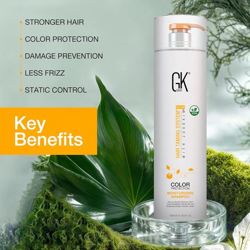 GK HAIR Vegan Moisturizing Shampoo & Deep Conditioning Hair Mask | Keratin Frizz Control, 33.8 Oz