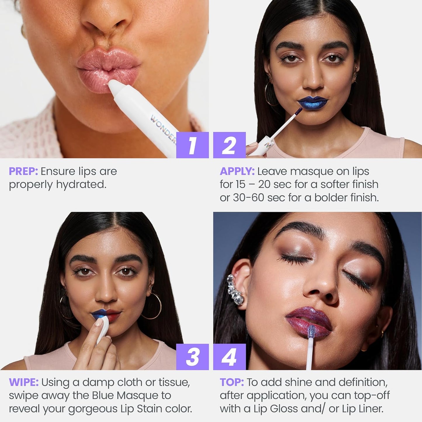 Wonderskin Wonder Blading Lip Stain - Long-Lasting Waterproof Pink Tint | Matte Finish Peel-Off Masque