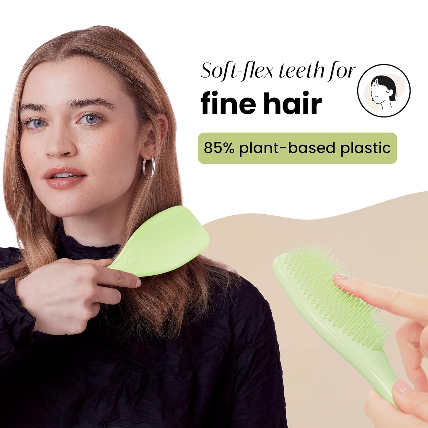Tangle Teezer Ultimate Detangler Brush - Plant-Based Design for Dry & Wet Hair | Reduces Breakage, Matcha Green
