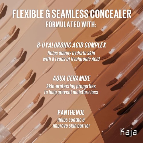 Kaja Liquid Concealer - Buildable, Lightweight Formula for Light-to-Medium Coverage | 07 Sweet Toast, 0.21 Oz