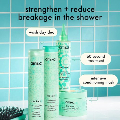 Amika The Kure Strength Repair Conditioner - Revitalize & Strengthen Damaged Hair - 8 Fl Oz