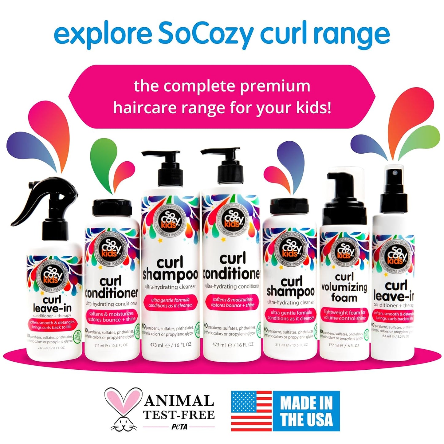 SoCozy Curl Volumizing Hair Mousse for Kids - Enhances Shine & Volume | Gentle Formula (6 Fl Oz)