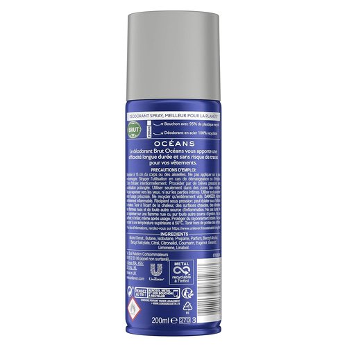 Brut Oceans Deodorant Body Spray for Men - Refreshing 6.7 oz Spray for All-Day Freshness