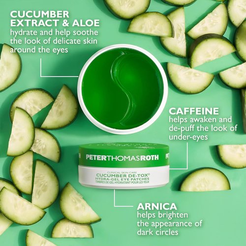 Peter Thomas Roth | Cucumber De-Tox Hydra-Gel Eye Patches - Travel Size for Refreshing Eye Care
