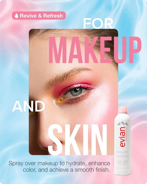 Evian Facial Spray - Hydrating Mineral Water Mist for Refreshing Makeup & Daily Skincare - 5 oz