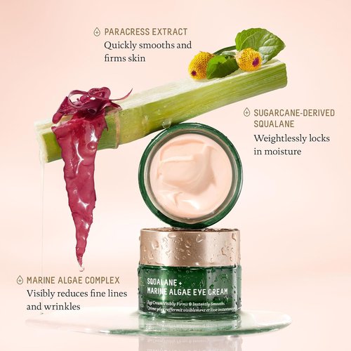 Biossance Squalane Eye Cream - Anti-Aging Hydrating Formula for Fine Lines & Puffiness - 0.5 Ounce