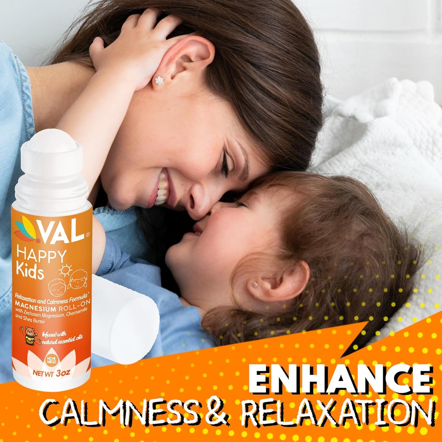 VAL Magnesium Roll-On for Kids - Gentle Zechstein Magnesium Chloride for Relaxation & Calm | 3oz