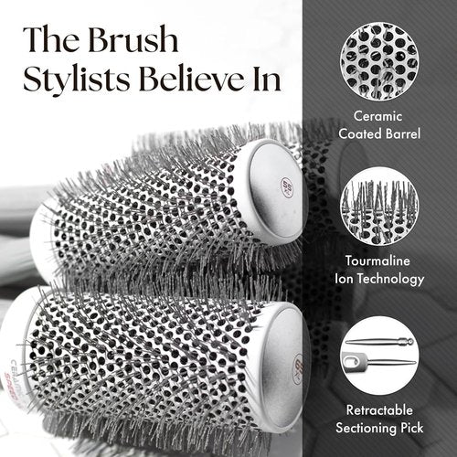 Olivia Garden Ceramic + Ion Speed XL - Professional Extra-Long Round Thermal Hair Brush for Thick Hair