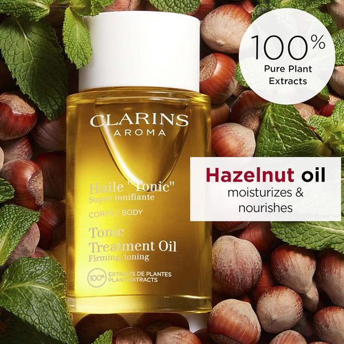 Clarins Tonic Body Treatment Oil - Improve Skin Elasticity & Firmness | Natural Plant Extracts | 3.4 Fl Oz