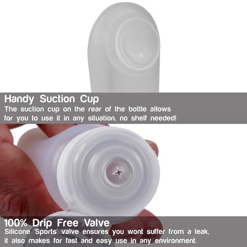 LiquiSnugs Premium Silicone Travel Bottles - 100% Leak Proof & TSA Approved - Suction Cups & Adjustable Labels
