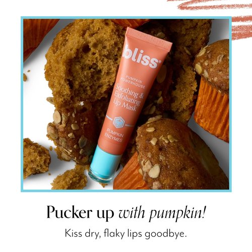 Bliss Pumpkin Powerhouse Lip Mask - Exfoliating & Soothing Overnight Hydrating Balm for Dry Lips