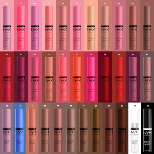 NYX PROFESSIONAL MAKEUP Butter Gloss Brown Sugar, Non-Sticky Lip Gloss - Butterscotch (Neutral Light Brown)