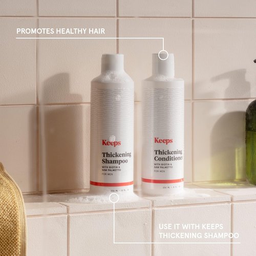 Keeps Hair Growth Shampoo and Conditioner for Fuller, Thicker Looking Hair - Mens Hair Products Treatment for Hair Loss, Thinning & Regrowth - DHT Blocker - with Biotin, Caffeine & Saw Palmetto