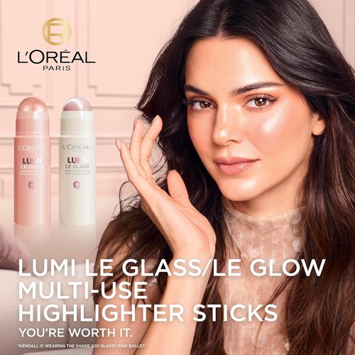 L'Oreal Paris True Match Lumi Highlighter Stick - Luminous Satin Glow for Face & Body, 630 Crème Chic, 0.17 Oz