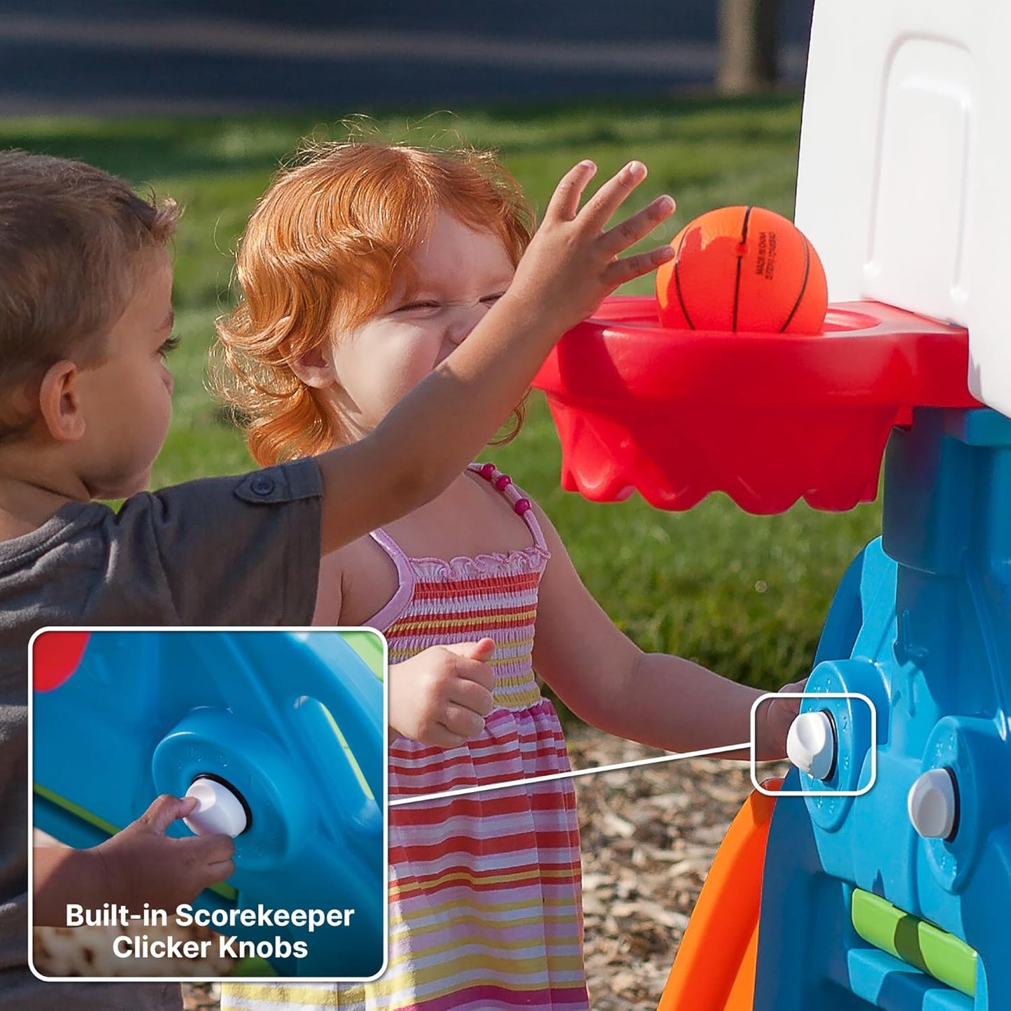 Step2 Game Time Sports Climber - Kids Indoor/Outdoor Playset with Slide, Climbing Wall & Basketball Hoop | For Ages 2-6