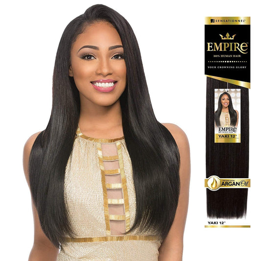 Sensationnel Empire yaki weave hair - Empire straight human hair yaki texture hair for weaving and sew in styles - Empire yaki 1 pack (10 inch, S4/27)