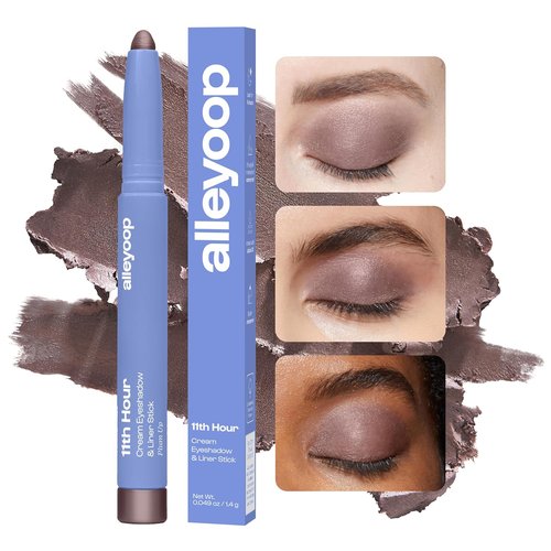 ALLEYOOP 11th Hour Waterproof Cream Eyeshadow Stick - Long-Lasting Smudge-Proof Pencil in Smoky Amethyst Shimmer