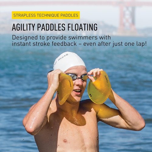 FINIS Agility Swim Paddles - Strapless Design for Enhanced Stroke Technique - Instant Feedback