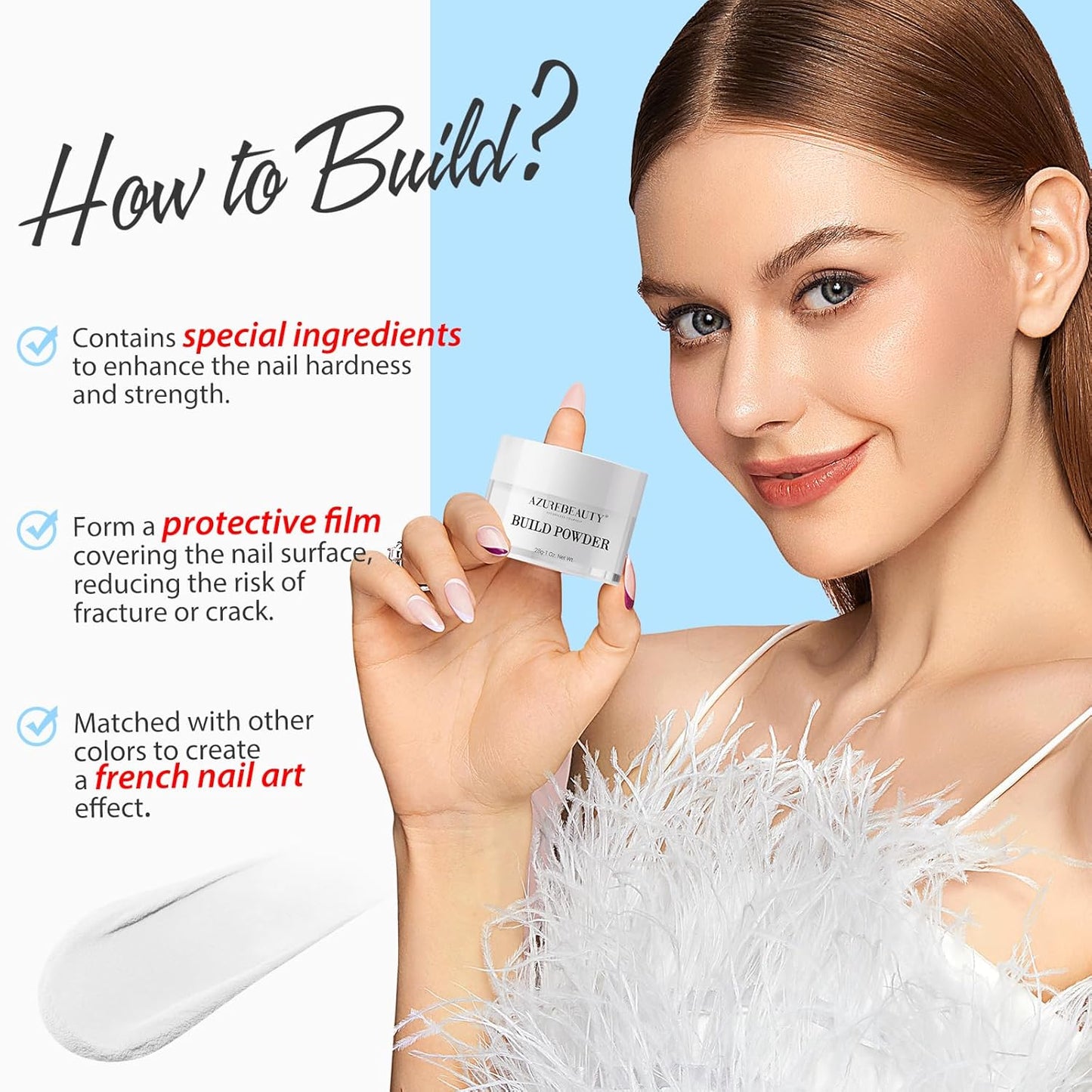 AZUREBEAUTY Clear Dip Powder - Long-Lasting Nail Art Manicure for DIY at Home | 28g/1Oz