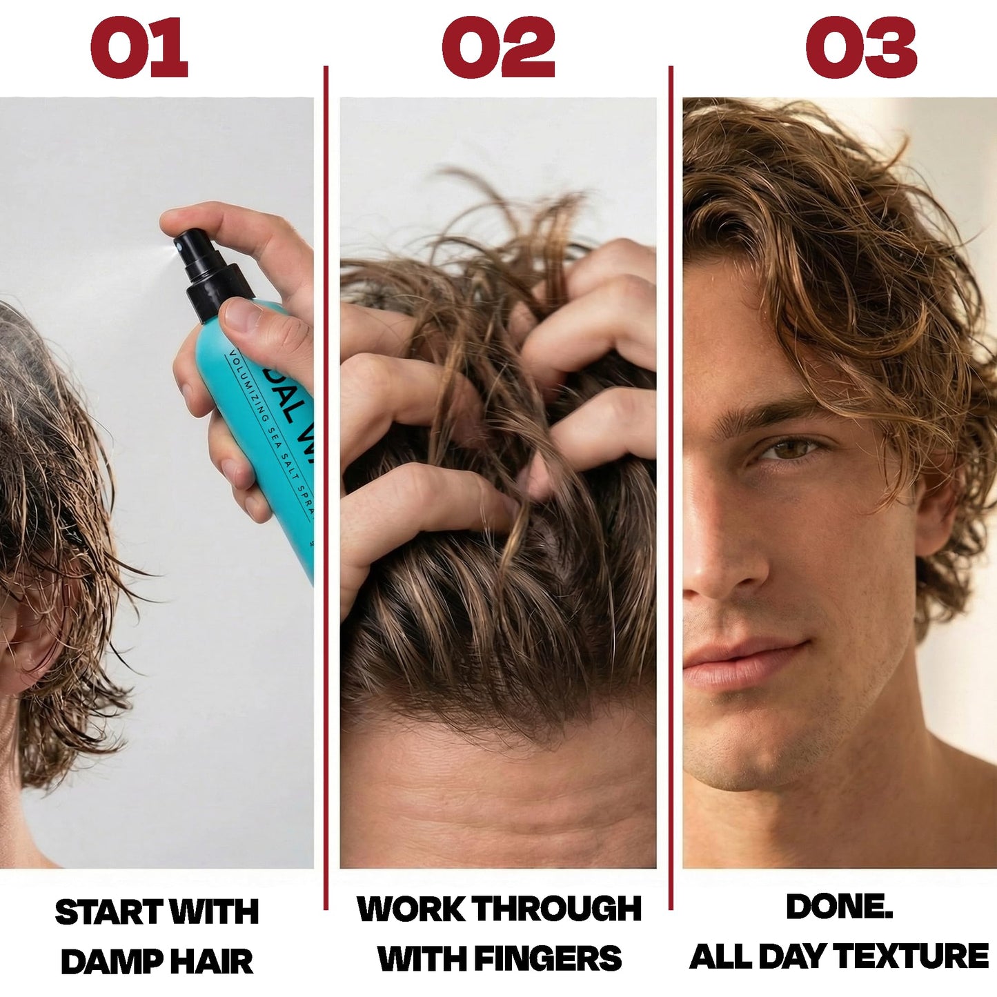 THESALONGUY Tidal Wave Sea Salt Spray for Hair – Volumizing & Texturizing Spray for Beach Waves, Thickness & Lift – Hairstylist Created Daily Wavy Hair Products for Men & Women (8 oz.)