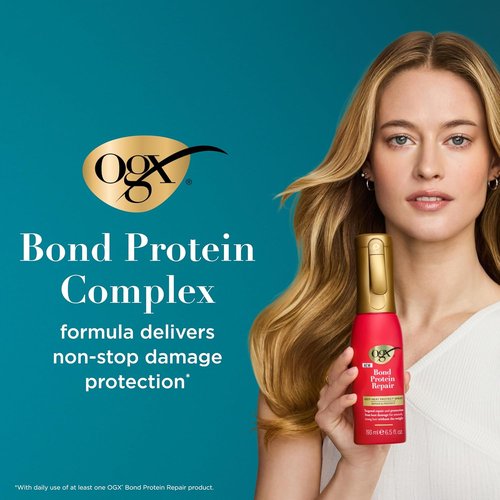 OGX Repair & Protect Bond Protein Heat Protect Spray - Weightless Damage Protection for All Hair Types | 6.5 fl. oz