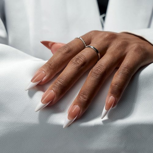 BTArtbox French Gel Nail Tips - Brown Long Stiletto Press-On Nails for DIY Nail Art