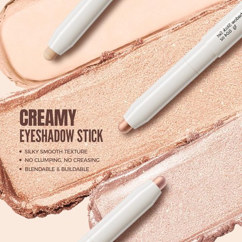 Exmiloo Cream Eyeshadow Stick Set - Waterproof, Long-Lasting Shimmer & Matte Finish | Easy-to-Blend Formula
