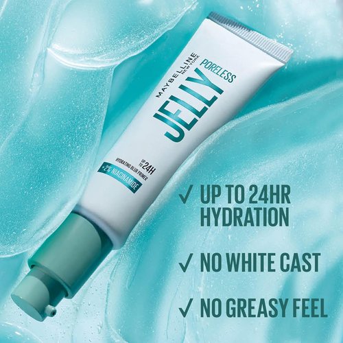 Maybelline Poreless Jelly Primer - Hydrating & Blurring Formula with 2% Niacinamide | Clear, 1 Count