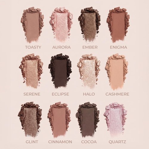 Lamora Nude Eyeshadow Palette - 12 Versatile Soft Pink Rose Shades | Ultra-Blendable Matte & Shimmer Finishes