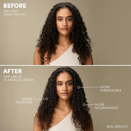 Mizani 25 Miracle Leave-In Cream - Hydrating Curl Cream with Coconut Oil, Curl Defining Leave In Conditioner, Anti Frizz, Heat Protectant, Silicone-Free, Sulfate-Free