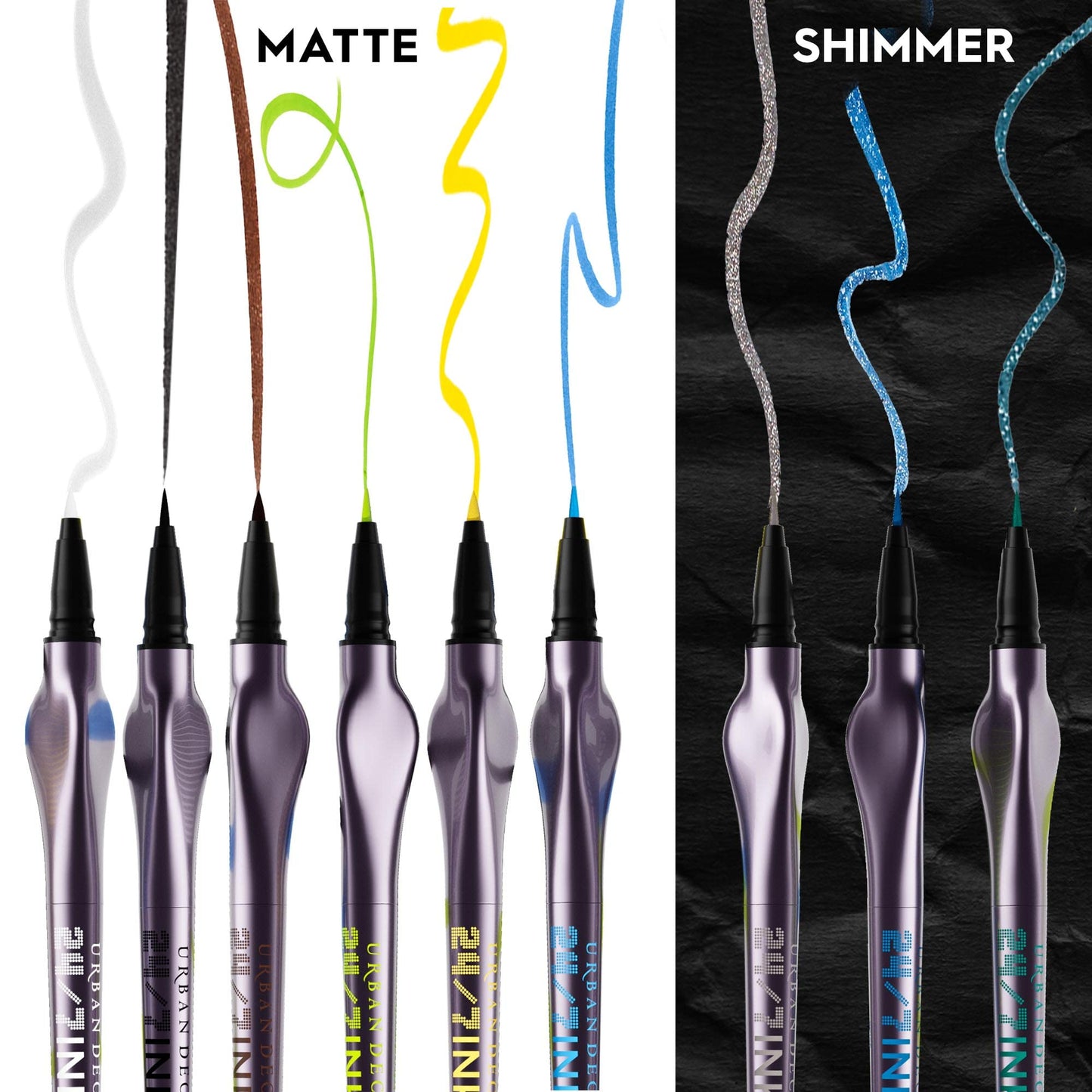 Urban Decay 24/7 Inks Liquid Eyeliner Pen, Water-Resistant, Smudge-Resistant, Fine Tip Graphic Liner, Ergonomic Grip, All Day Wear, Bold Liquid Liner Colors in Matte & Shimmer Finishes - 0.01 fl oz