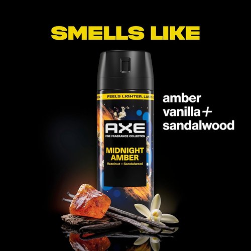 AXE Fine Fragrance Body Spray - Midnight Amber | 72-Hour Freshness, Aluminum-Free, 2.9 oz (3 Count)