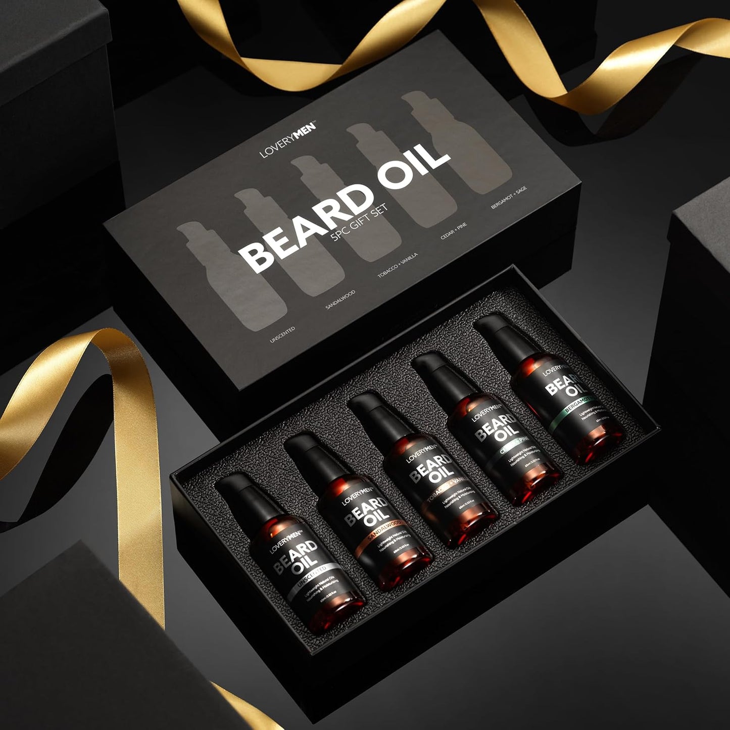 Skiennix Deluxe Beard Oil - Natural Grooming Kit with Argan & Jojoba Oil | Sandalwood, Tobacco Vanilla, Cedar Pine Fragrances