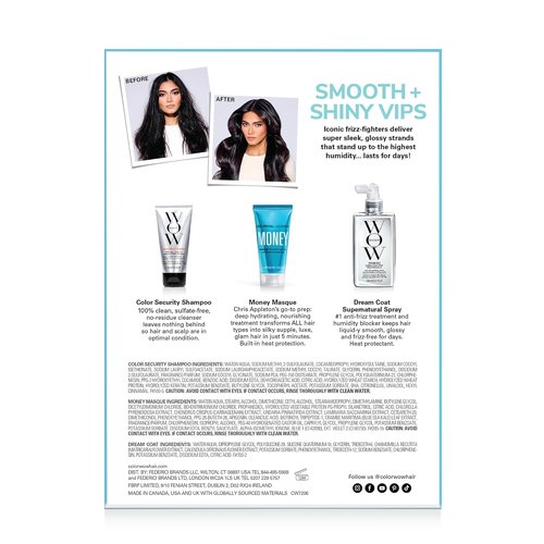 COLOR WOW Smooth + Shiny VIPs Kit - Ultimate Hair Care Set for Frizz Control and Shine