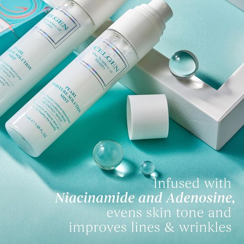 Regine Switzerland Pearl Moisture Solution Mist - Ultra-Fine 3-in-1 Setting Spray with Niacinamide & Pearl Extract, Travel Size (1.68 fl oz)