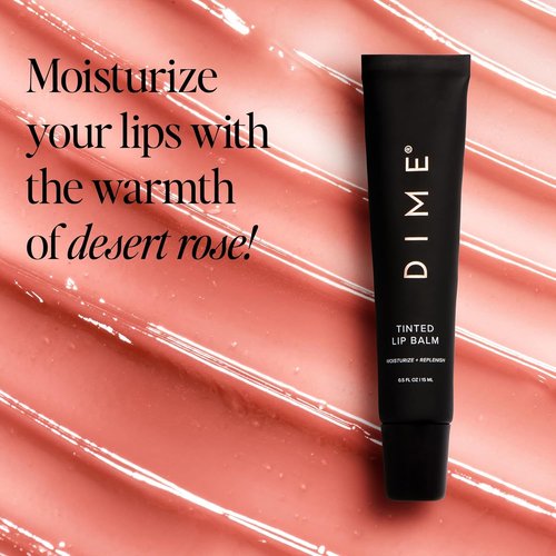 DIME Beauty Tinted Lip Balm - Hydrating Vegan & Cruelty-Free Lip Care in Desert Rose, 0.5 oz / 15 ml