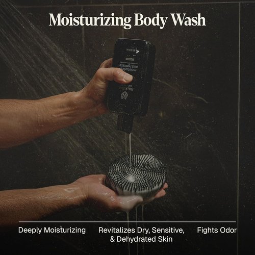 Black Wolf Moisturizing Body Wash - Hydrating Sandalwood Cleanser for Dry & Sensitive Skin | 14 oz