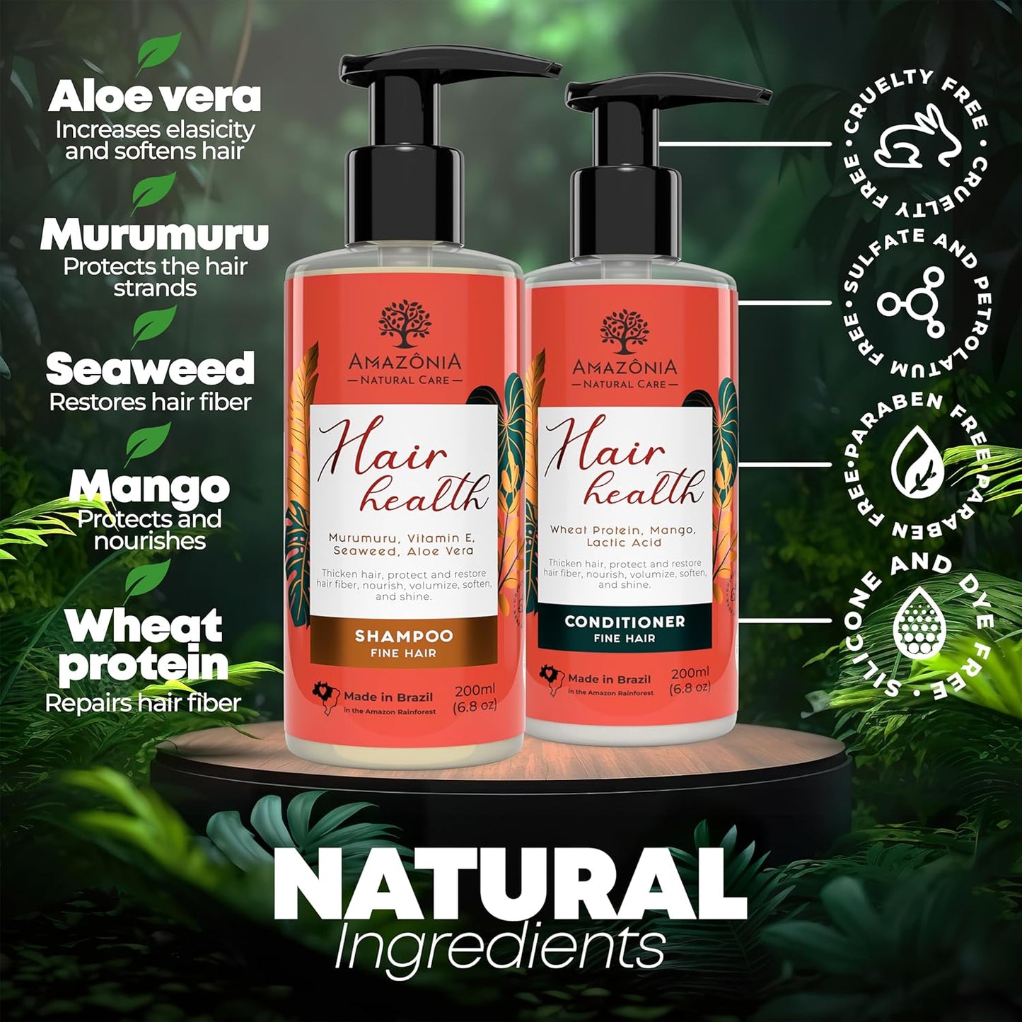 Skiennix All-Natural Shampoo & Conditioner Set - Paraben & Sulfate-Free for Healthy Hair | 6.8oz