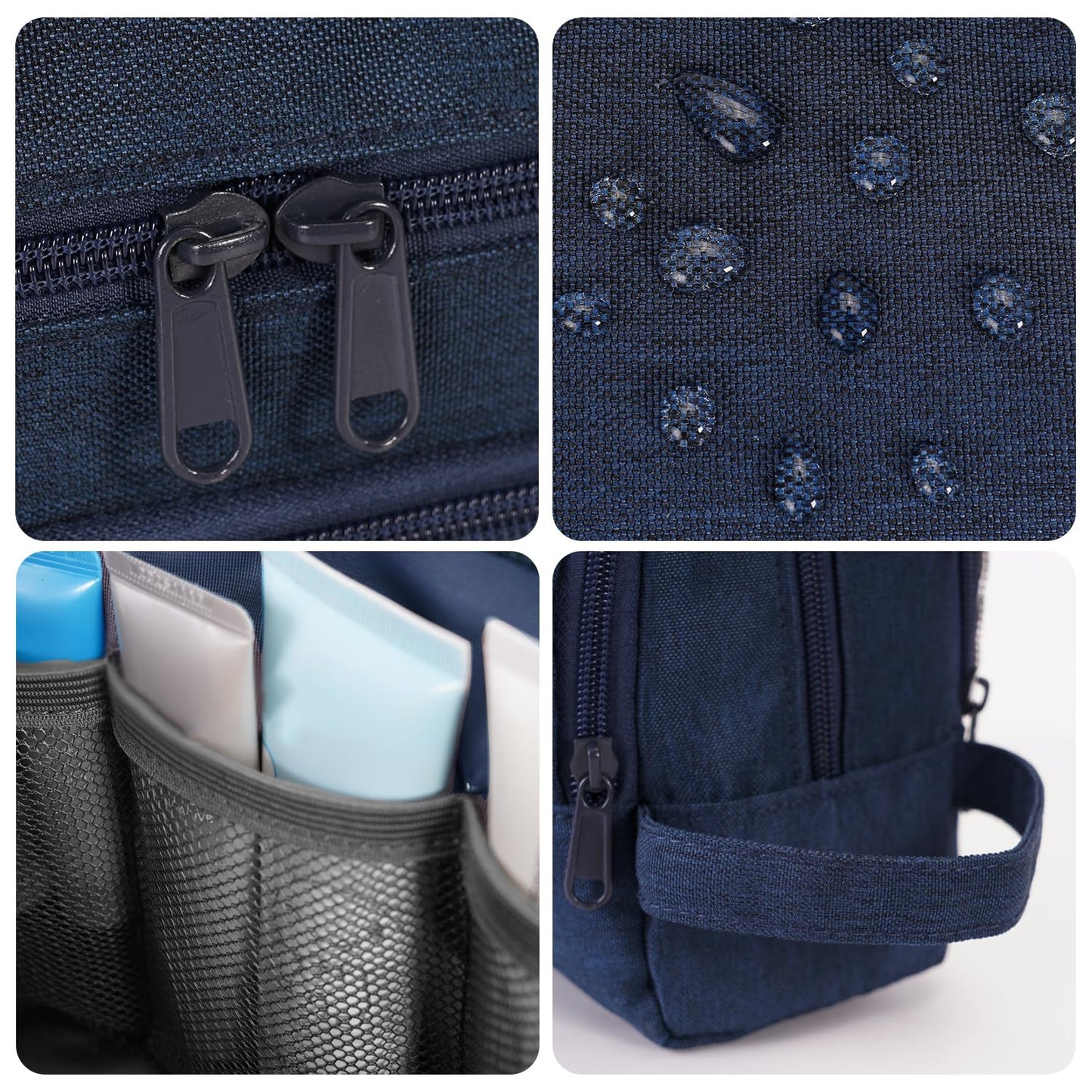 Toiletry Bag for Men Hanging Dopp Kit Water Resistant Shaving Bag Small Toiletry Bag for Traveling (Denim Pure Navy Blue)