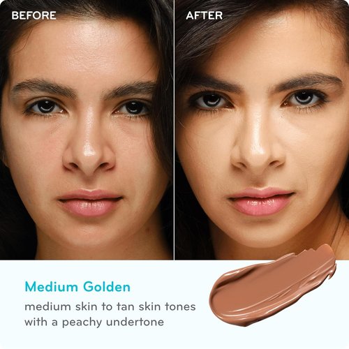 Pūrlisse Ageless Glow Serum BB Cream SPF 40 - Radiant BB Cream with Bakuchiol & Vitamin C for Firm, Dewy Skin - Medium Golden (1.4 oz)