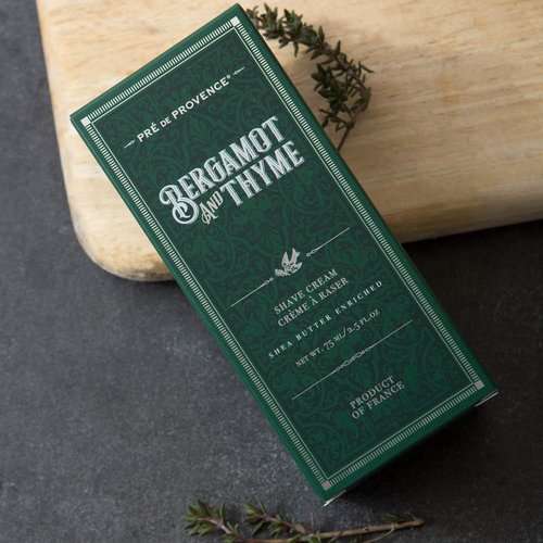 Pre de Provence Men's Fragrance Collection - Bergamot & Thyme Shave Cream, 75 ML