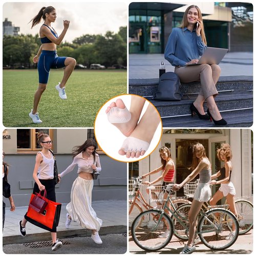 Hyggear Silicone Toe Separator, Multi-Purpose Toe Separators for Hammertoes, Overlapping Toes, Foot Pain Relief (4 Pairs) (Transparent Color)