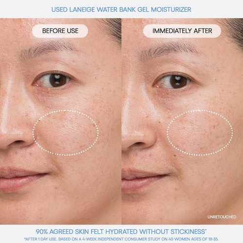 LANEIGE Water Bank Hyaluronic Gel Moisturizer - Lightweight Hydrating Face Gel with Mint Extract, 50ml